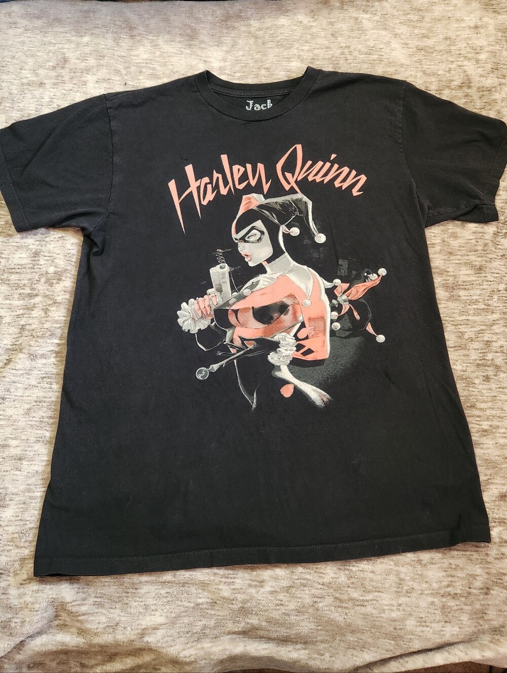 Jack Of All Trades DC Comics Harley Quinn Graphic Print Black Tee Size Medium
